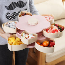 Load image into Gallery viewer, Petal-Shape Rotating Snack Box Candy Tray